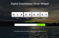 Digital Countdown Timer Widget Flat Responsive Widget Template