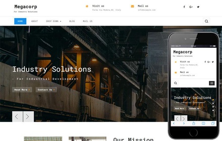 Megacorp Industrial Category Bootstrap Responsive Web Template