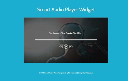 Smart Audio Player Widget Flat Responsive Widget Template