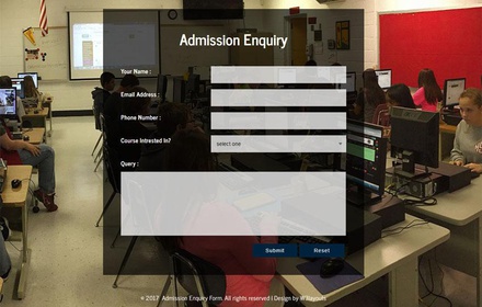 Admission Enquiry Form a Flat Responsive Widget Template