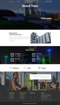 Steel Vats an Industrial Category Bootstrap Responsive Web Template