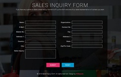 Sales Inquiry Form Responsive Widget Template