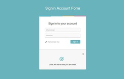 Signin Account Form Responsive Widget Template