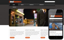 Free Ideal Business web template and mobile website template for corporate companies
