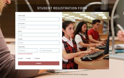 Student Registration Form a Flat Responsive Widget Template