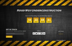 Road Way Under Construction Flat Responsive Web Template