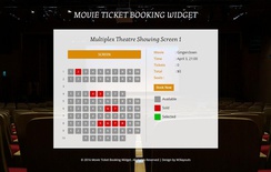 Movie Ticket Booking Widget Flat Responsive Widget Template