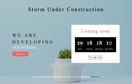 Storm Under Construction Responsive Widget Template
