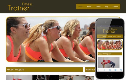 Trainer Health and Fitness Mobile Website Template