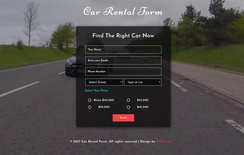Car Rental Form Responsive Widget Template