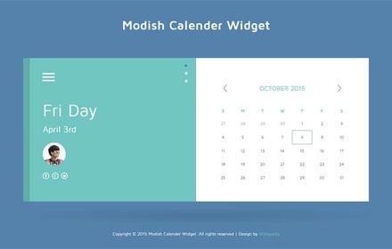 Modish Calendar Responsive Widget Template