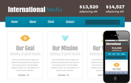 New International Media web and Mobile website template for free
