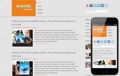 Share Blog Blogging Mobile website Template