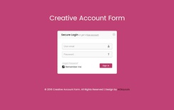 Creative Account Form Responsive Widget Template