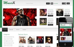 MusicX online shopping music Mobile Website Template