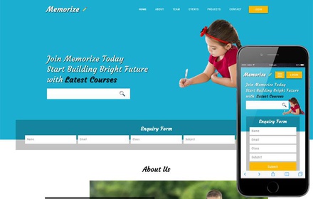 Memorize an Educational Category Bootstrap Responsive Web Template