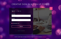 Creative Sign In and Sign Up Forms a Responsive Widget Template