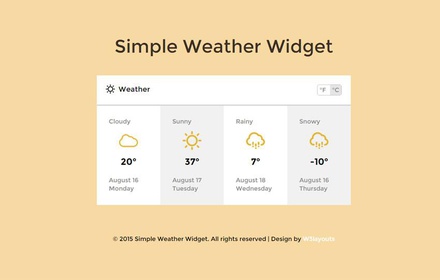 Simple Weather Widget Responsive Template