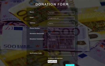 Donation Form a Flat Responsive Widget Template