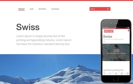 Swiss Single page Blogging Responsive website template
