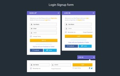 Login Signup form Widget Flat Responsive Widget Template