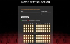 Movie Seat Selection Flat Responsive Widget Template
