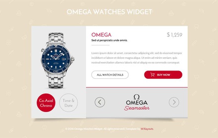 Omega Watches Responsive Widget Template
