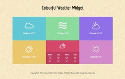 Colourful Weather Widget Responsive Template