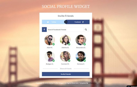 Social Profile Widget Responsive Template