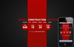 Ferrari Red Under Construction web and mobile website template for free