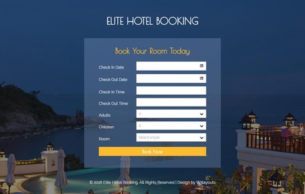 Elite Hotel Booking Widget Flat Responsive Widget Template