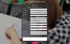 Study Application Form Responsive Widget Template