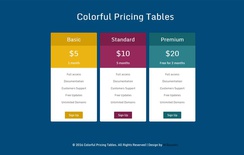 Colorful Pricing Tables Widget Flat Responsive Widget Template