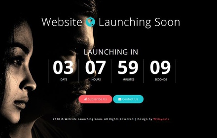 Website Launching Soon Flat Responsive Widget Template