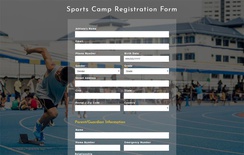 Sports Camp Registration Form Responsive Widget Template