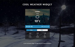 Cool Weather Widget Flat Responsive Widget Template