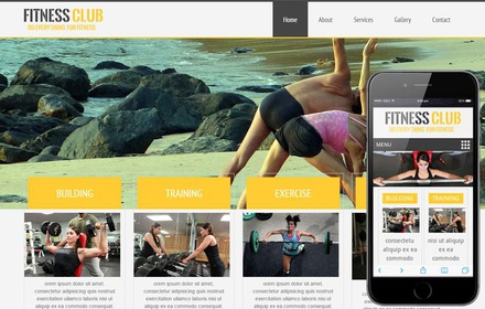 Fitness Club Mobile Website Template
