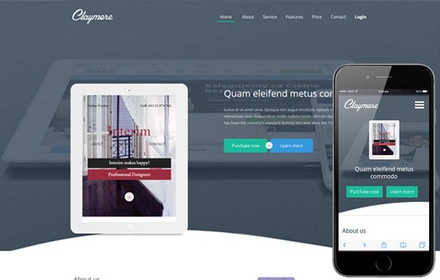 Claymore a Mobile App based Flat Bootstrap Responsive web template