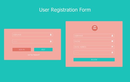 User Registration Forms Responsive Widget Template